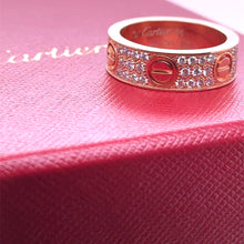 Load image into Gallery viewer, Cartier 18ct Rose Gold Love Classic Pavé Diamond Ring 0.70ct