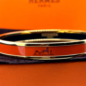 Hermes Uni Bangle Extra Narrow Orange