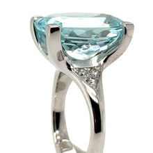 Load image into Gallery viewer, Cerrone Aquamarine & Diamond Oval Ring 11.12ct