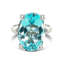 Load image into Gallery viewer, Cerrone Aquamarine & Diamond Oval Ring 11.12ct