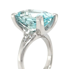 Load image into Gallery viewer, Cerrone Aquamarine & Diamond Oval Ring 11.12ct
