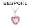 Bespoke 9ct White Gold Lab Diamond & Pink Sapphire Pendant 2.50ct