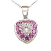 Bespoke 9ct White Gold Lab Diamond & Pink Sapphire Pendant 2.50ct