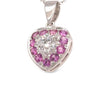 Bespoke 9ct White Gold Lab Diamond & Pink Sapphire Pendant 2.50ct