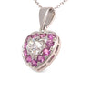 Bespoke 9ct White Gold Lab Diamond & Pink Sapphire Pendant 2.50ct