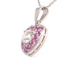 Bespoke 9ct White Gold Lab Diamond & Pink Sapphire Pendant 2.50ct