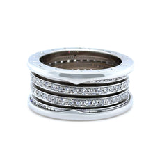 Load image into Gallery viewer, Bvlgari 18ct White Gold B.Zero1 4-Band Diamond Ring .8ct 17.38g