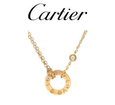 Cartier 18ct Yellow Gold Diamond Love Necklace 0.03ct 6.41g