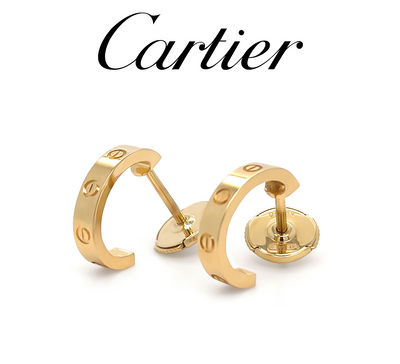Cartier 18ct Yellow Gold Love Hoop Earrings Small Model 3.55g