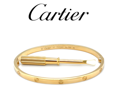Cartier 18ct Yellow Gold Love Bracelet Small Model 19.31g – Size 17