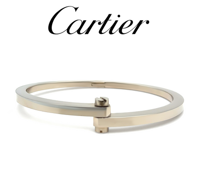 Cartier Rare 1980s 18ct White Gold Menotte Handcuff Bracelet 60.28g