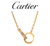 18ct Yellow Gold Cartier LOVE Semi-Pavé Diamond Necklace 0.22ct 6.58g