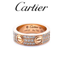 Load image into Gallery viewer, Cartier 18ct Rose Gold Love Classic Pavé Diamond Ring 0.70ct