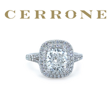 Load image into Gallery viewer, Cerrone 18ct White Gold Double Halo Cushion Cut Diamond Ring 2.27ct