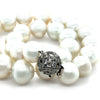 18ct White Gold Graduated South Sea Cultured Pearl Necklace with Diamond Clasp 0.34ct 149.58g