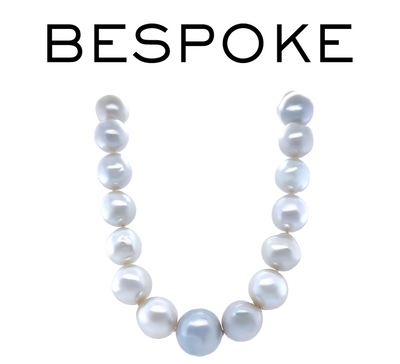 18ct White Gold Graduated South Sea Cultured Pearl Necklace 113.45g