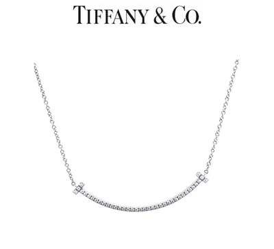 Tiffany & Co. 18ct White Gold T Smile Diamond Pendant 0.10ct 2.37g