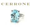 Cerrone Aquamarine & Diamond Oval Ring 11.12ct