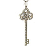Tiffany & Co Platinum Fleur De Lis Key Diamond Pendant Necklace 0.50ct