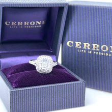 Load image into Gallery viewer, Cerrone 18ct White Gold Double Halo Cushion Cut Diamond Ring 2.27ct