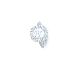 Load image into Gallery viewer, Cerrone 18ct White Gold Double Halo Cushion Cut Diamond Ring 2.27ct