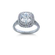 Load image into Gallery viewer, Cerrone 18ct White Gold Double Halo Cushion Cut Diamond Ring 2.27ct