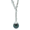 18ct White Gold Tahitian Pearl and Diamond Necklace 1.20ct 35.17g