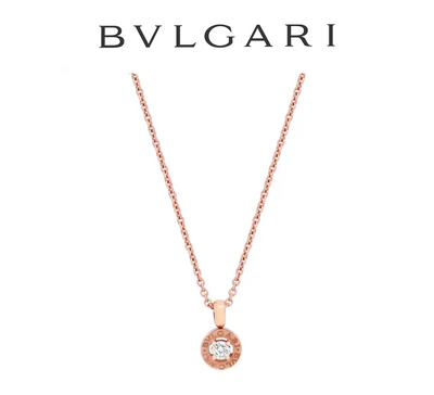 Bvlgari Bvlgari 18ct Rose Gold Diamond Pendant Necklace 0.25ct 9.7g