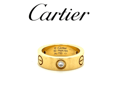 Cartier Love Yellow Gold Ring with 3 Diamonds