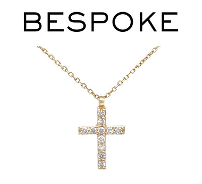 Bespoke 14ct Yellow Gold Diamond Necklace & Pendant Set 0.11ct