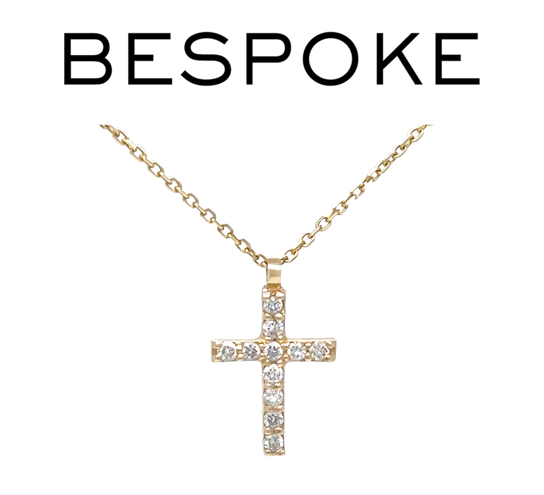 Bespoke 14ct Yellow Gold Diamond Necklace & Pendant Set 0.11ct