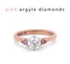 Pink argyle diamond 18ct White & Rose Gold Trilogy Ring 0.79ct