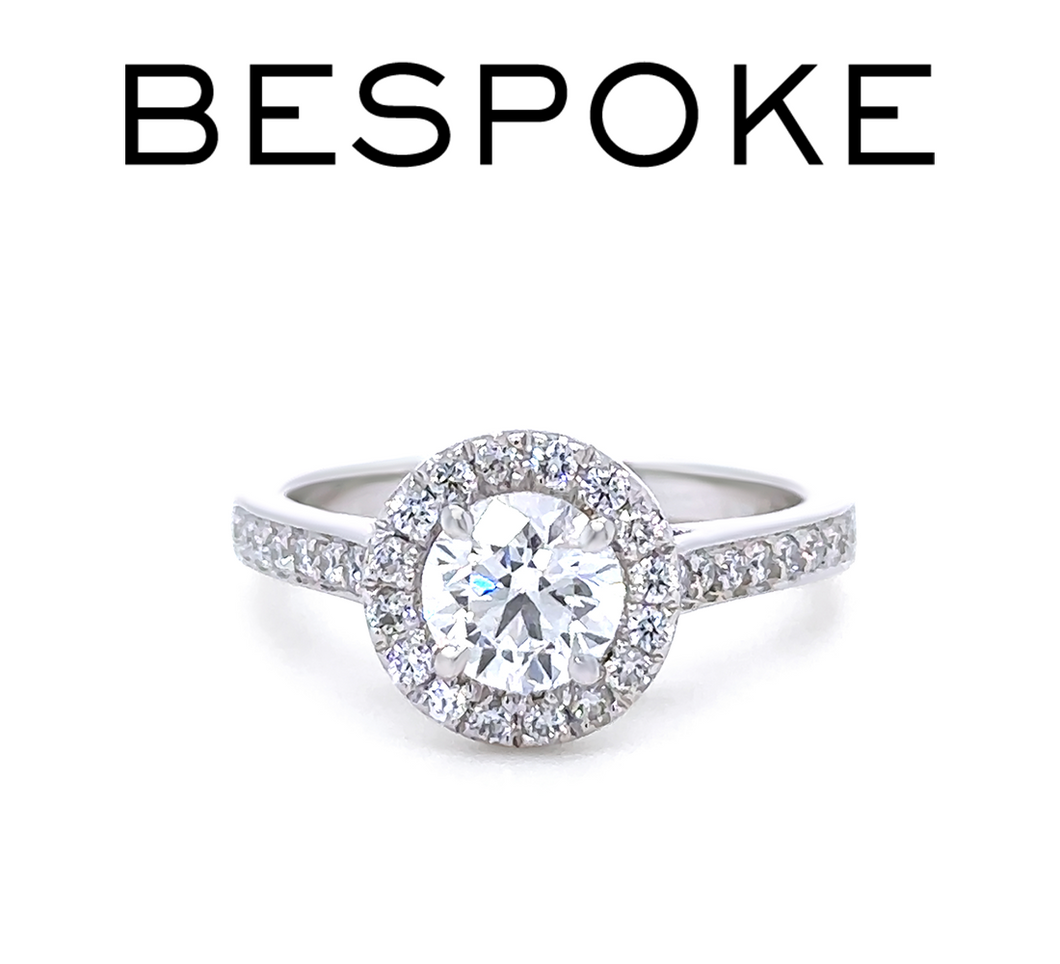 Platinum & 18ct White Gold Diamond Engagement and Wedding Ring Set 1.16ct