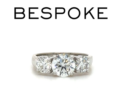 Bespoke 3 Stone Diamond Engagement Ring 1.51ct
