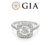 GIA White Gold Asscher Cut Engagement Ring 1.56ct