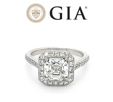 Load image into Gallery viewer, GIA White Gold Asscher Cut Engagement Ring 1.56ct