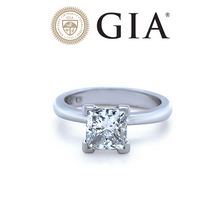Load image into Gallery viewer, GIA Platinum Princess Cut Diamond Engagement Ring 1.56ct