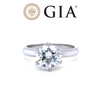 GIA Platinum Round Brilliant Cut Diamond Engagement Ring 1.56ct