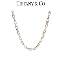 Load image into Gallery viewer, Tiffany and Co Small T Square Chain Necklace (RARE)
