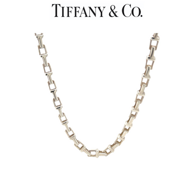 Tiffany and Co Small T Square Chain Necklace (RARE)