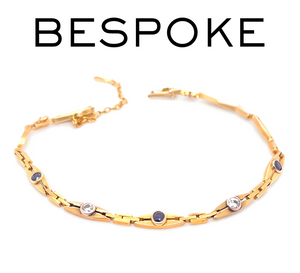 14ct Yellow Gold Sapphire and Diamond Bracelet 0.69ct 9.83g
