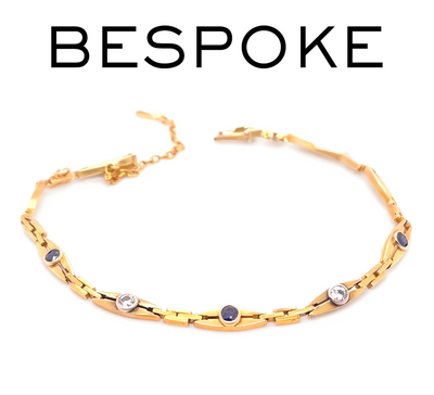14ct Yellow Gold Sapphire and Diamond Bracelet 0.69ct 9.83g