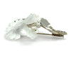 14ct White Gold Austrian Rock Crystal Cultured Pearl and Diamond Floral Brooch 11.93g