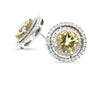 14ct White Gold Heliodor & Diamond Stud Earrings 4.37ct 4.63g