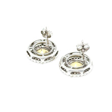 Load image into Gallery viewer, 14ct White Gold Heliodor &amp; Diamond Stud Earrings 4.37ct 4.63g