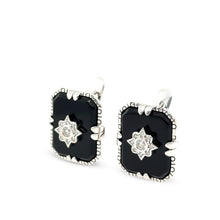Load image into Gallery viewer, 14ct White Gold Onyx &amp; Diamond Earrings 7.66ct 6.9g