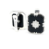 14ct White Gold Onyx & Diamond Earrings 7.66ct 6.9g