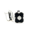 14ct White Gold Onyx & Diamond Earrings 7.66ct 6.9g