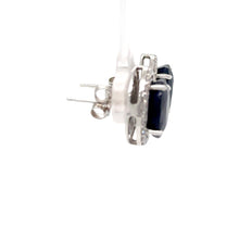 Load image into Gallery viewer, 14ct White Gold Sapphire &amp; Diamond Stud Earrings 7.56ct 4.66g
