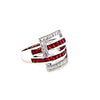 14ct White Gold Garnet and Diamond Ring 0.26ct 6.35g